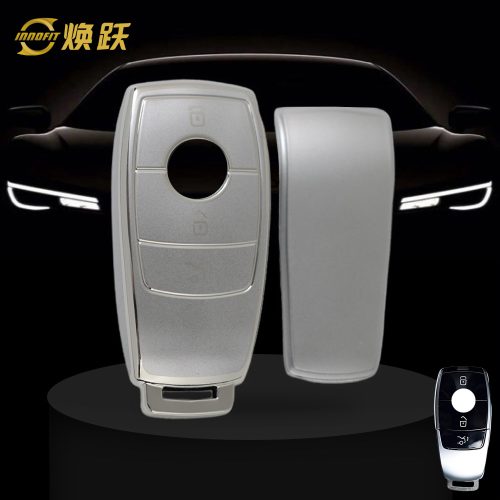MEB1T1-Flowing Sand Silver Plating- Car Key Cover For Mercedes-Benz