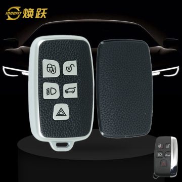 LAA1T1-Black Leather Silver- Car Key Cover For Landrover