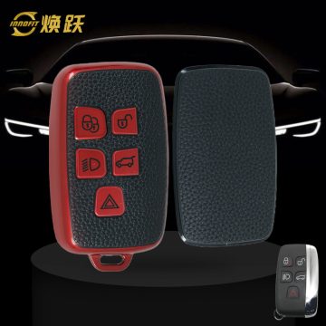 LAA1T1-Black Leather Red- Car Key Cover For Landrover