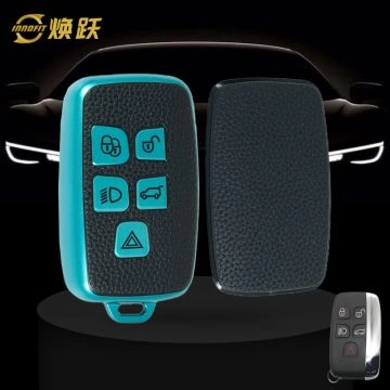 LAA1T1-Black Leather Green- Car Key Cover For Landrover