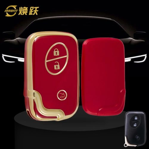 LEC1T1-Red-Gold Plating- Car Key Cover For Lexus
