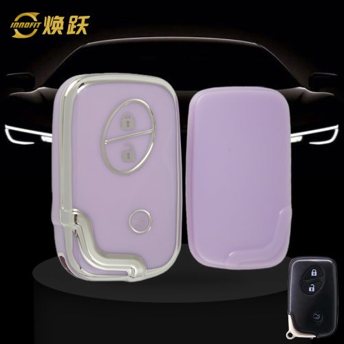 LEC1T1-Purple-Silver Plating- Car Key Cover For Lexus