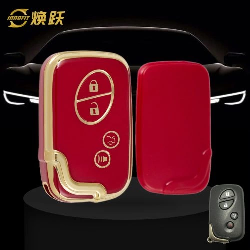 LEC2T1-Red-Gold Plating- Car Key Cover For Lexus