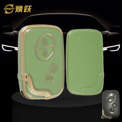 LEC2T1-Green-Gold Plating- Car Key Cover For Lexus