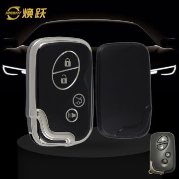 LEC2T1-Black-Silver Plating- Car Key Cover For Lexus