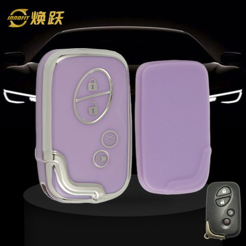 LEC2T1-Purple-Silver Plating- Car Key Cover For Lexus