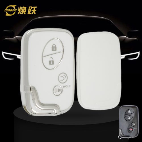 LEC7T1-White-Silver Plating- Car Key Cover For Lexus