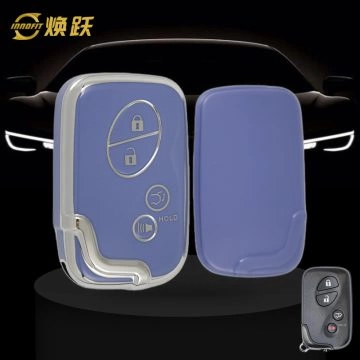 LEC7T1-Light Blue-Silver Plating- Car Key Cover For Lexus