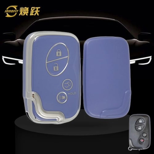 LEC7T1-Light Blue-Silver Plating- Car Key Cover For Lexus