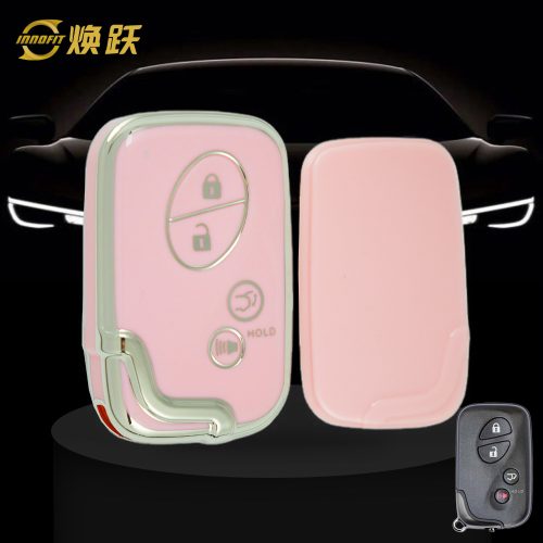 LEC7T1-Pink-Silver Plating- Car Key Cover For Lexus