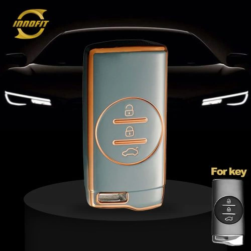 CRD1T1-Granny Grey-Gold Plating- Car Key Cover For Chery