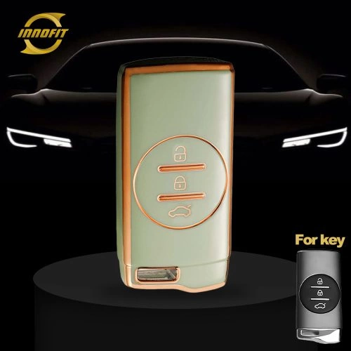 CRD1T1-Green-Gold Plating- Car Key Cover For Chery