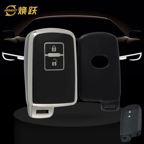 TOD2T1-Black-Silver Plating- Car Key Cover For Toyota