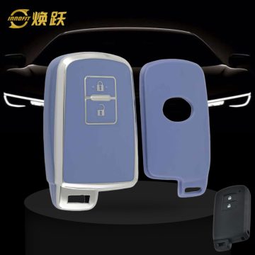 TOD2T1-Light Blue-Silver Plating- Car Key Cover For Toyota