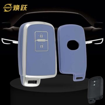 TOD2T1-Light Blue-Silver Plating- Car Key Cover For Toyota