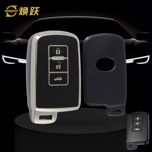 TOD1T1-Black-Silver Plating- Car Key Cover For Toyota