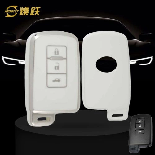 TOD1T1-White-Silver Plating- Car Key Cover For Toyota