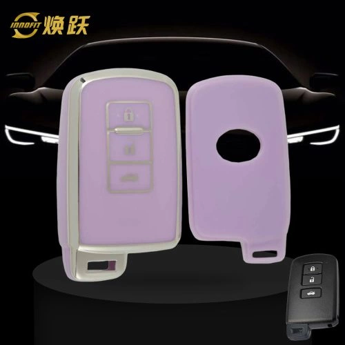 TOD1T1-Purple-Silver Plating- Car Key Cover For Toyota