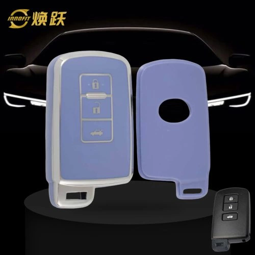 TOD1T1-Light Blue-Silver Plating- Car Key Cover For Toyota