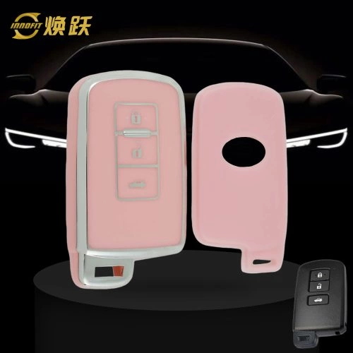 TOD1T1-Pink-Silver Plating- Car Key Cover For Toyota