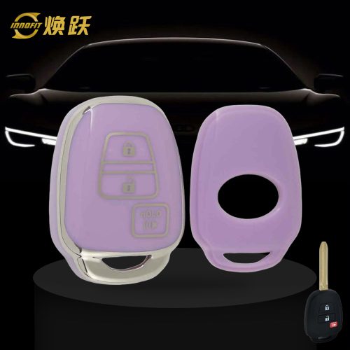 TOP1T1-Purple-Silver Plating- Car Key Cover For Toyota