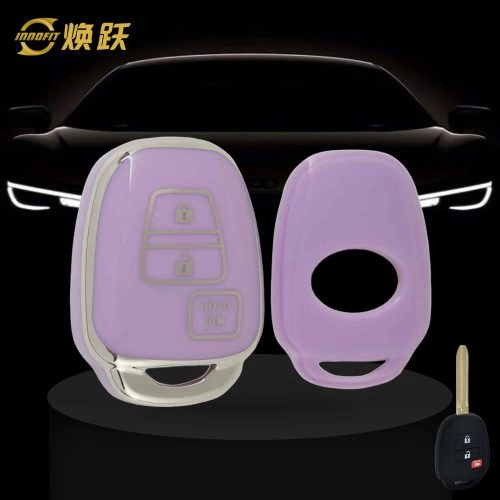 TOP1T1-Purple-Silver Plating- Car Key Cover For Toyota