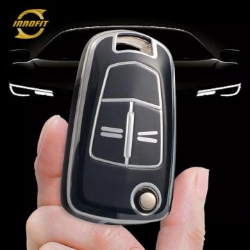 OLA1T1-Black-Silver Plating- Car Key Cover For Opel