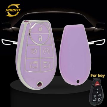 JEC4T1-Purple-Silver Plating- Car Key Cover For Jeep Dodge Chrysler