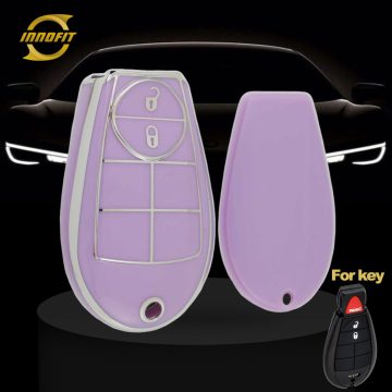 JEC2T1-Purple-Silver Plating- Car Key Cover For Jeep Dodge Chrysler