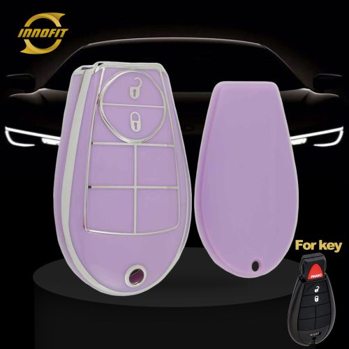 JEC2T1-Purple-Silver Plating- Car Key Cover For Jeep Dodge Chrysler