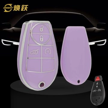 JEC9T1-Purple-Silver Plating- Car Key Cover For Jeep Dodge Chrysler