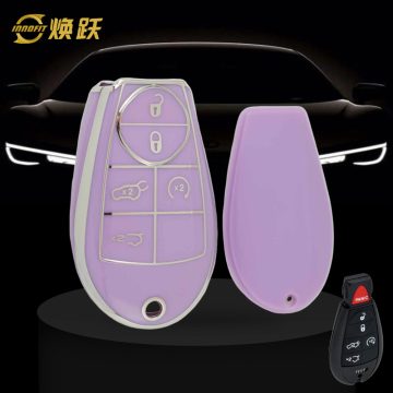 JEC8T1-Purple-Silver Plating- Car Key Cover For Jeep Dodge Chrysler