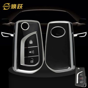 TOA4T1-Black-Silver Plating- Car Key Cover For Toyota