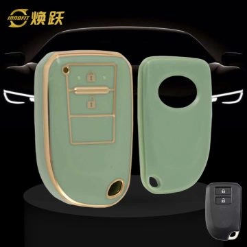 TOI2T1-Green-Gold Plating- Car Key Cover For Toyota