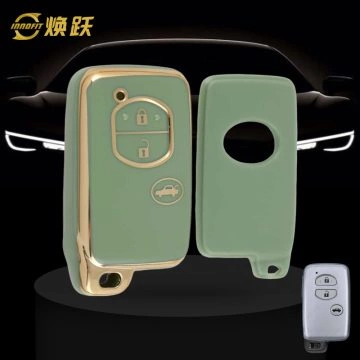 TOG1T1-Green-Gold Plating- Car Key Cover For Toyota Crown