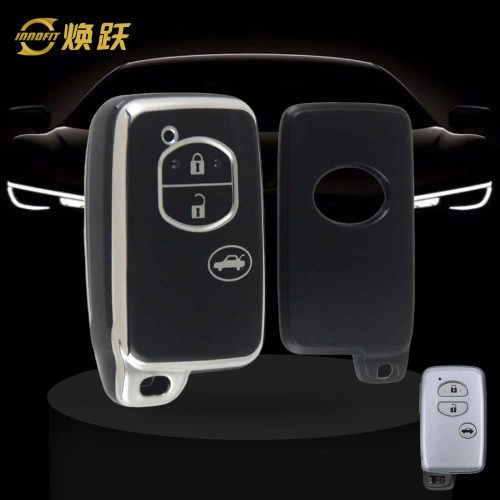 TOG1T1-Black-Silver Plating- Car Key Cover For Toyota Crown