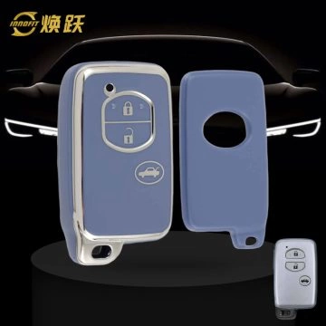 TOG1T1-Light Blue-Silver Plating- Car Key Cover For Toyota Crown