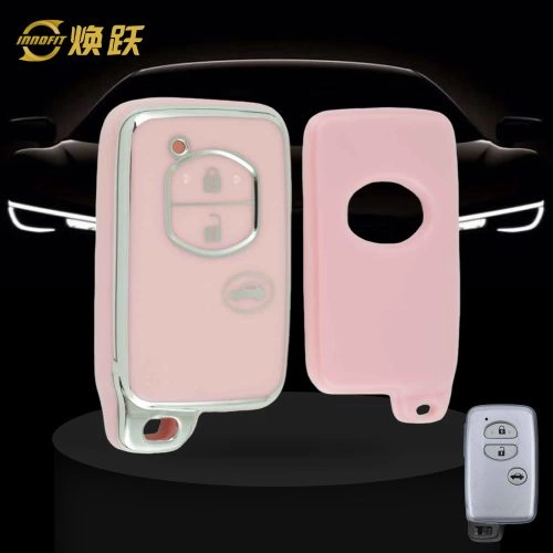 TOG1T1-Pink-Silver Plating- Car Key Cover For Toyota Crown