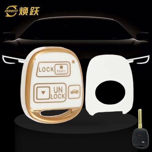 TON5T1-White-Gold Plating- Car Key Cover For Toyota
