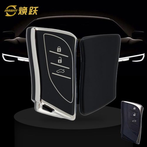 LEB1T1-Black-Silver Plating- Car Key Cover For Lexus