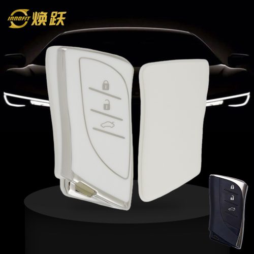 LEB1T1-White-Silver Plating- Car Key Cover For Lexus