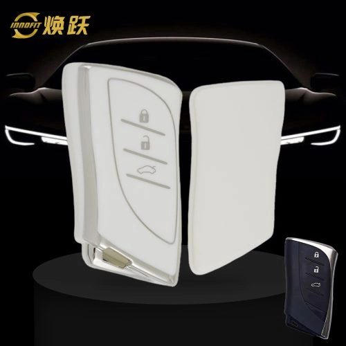 LEB1T1-White-Silver Plating- Car Key Cover For Lexus