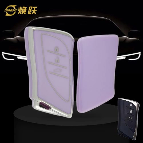 LEB1T1-Purple-Silver Plating- Car Key Cover For Lexus
