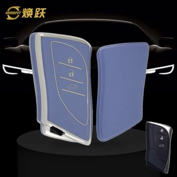 LEB1T1-Light Blue-Silver Plating- Car Key Cover For Lexus