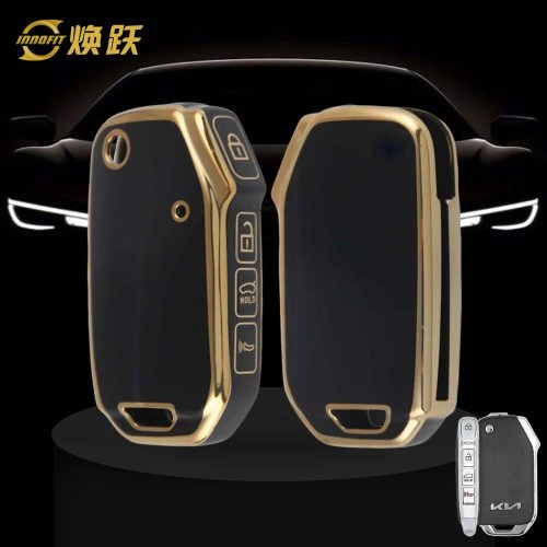 KIM1T1-Black-Gold Plating- Car Key Cover For Kia