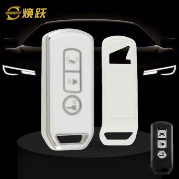 HOQ1T1-White-Silver Plating- Car Key Cover For Honda