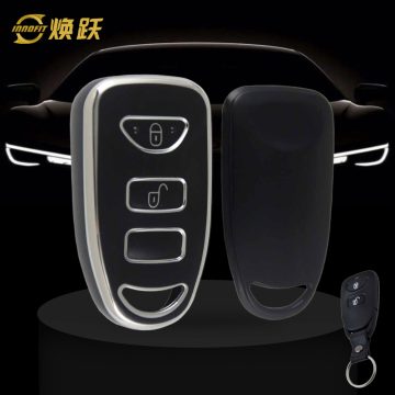 HYJ1T1-Black-Silver Plating- Car Key Cover For Hyundai Kia
