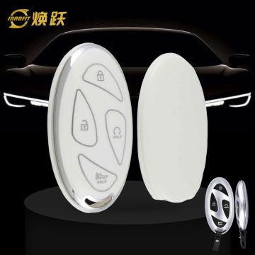 HYK3T1-White-Silver Plating- Car Key Cover For Hyundai