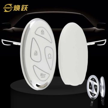 HYK3T1-White-Silver Plating- Car Key Cover For Hyundai