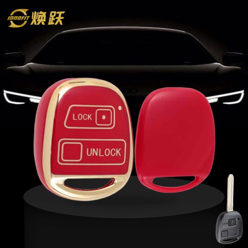 TON2T1-Red-Gold Plating- Car Key Cover For Toyota